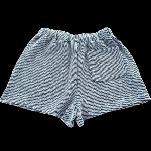 Pink Lily Size Small Why Not Blue Cord Lounge Shorts Ribbed Boutique Summer S - Picture 4 of 6